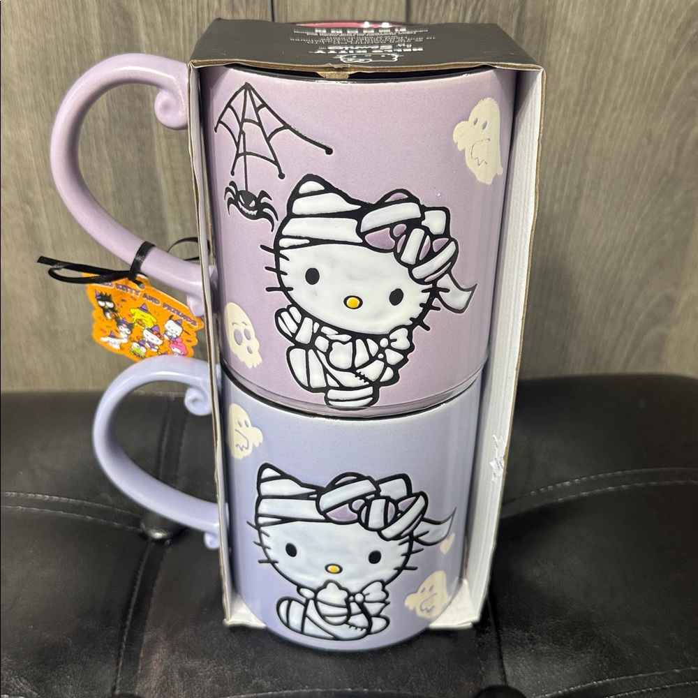 New Blue Sky Clayworks Hello Kitty Textured Halloween Mummy Coffee Mugs Mug